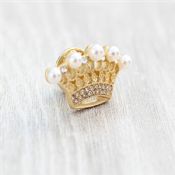 Metall krona pärlor Badge stift images