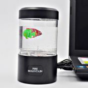 USB charging and battery fire mountain mini fish tank images