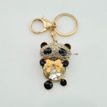 Rhinestone Panda Animal Rhinestone Keychain images