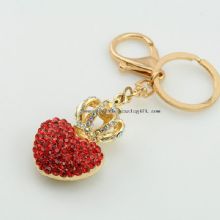 heart shape metal crystal keychain images