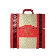 4 bottles PU leather red wine package box images