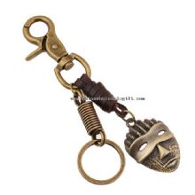 Vintage Bronze Blank Soldier Mask Metal Keychain images