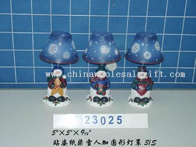 sitting pulp snowman with lamp-chimney 3/s