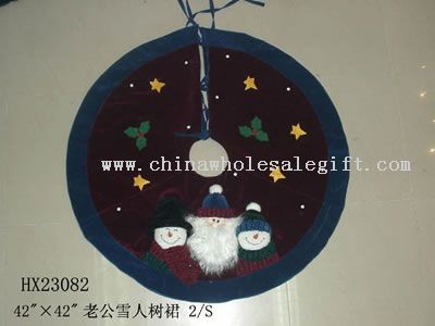 santa&snowman tree-skirt 2/s