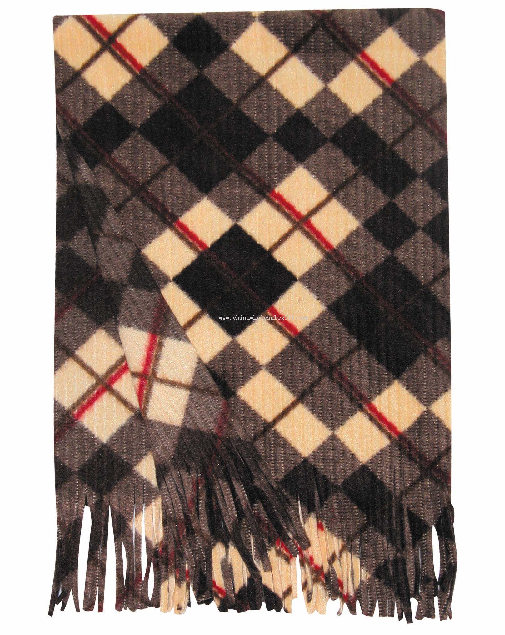 corduroy polar fleece checked scarf