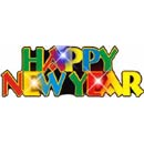 happy new year pin necklace