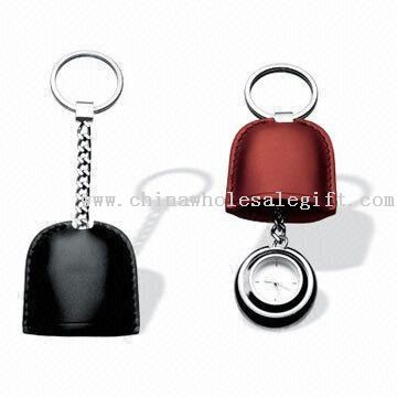 Polished Leather Watch Keychain
