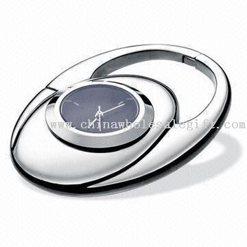 Stunning Promotional Watch Keychain with Shiny Nickel Finish and Imprint Logo
