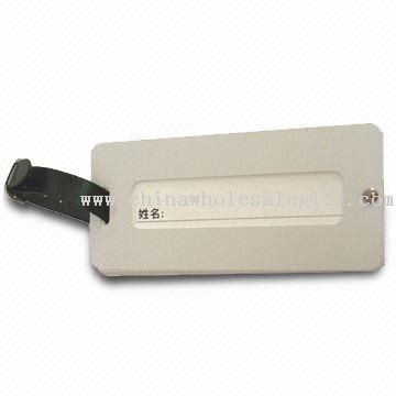 Aluminum Luggage Tag with Leather Strap