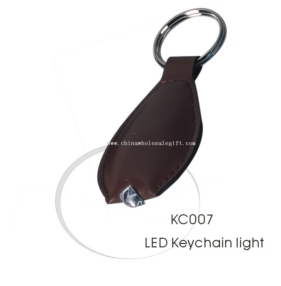 LED leather keychain