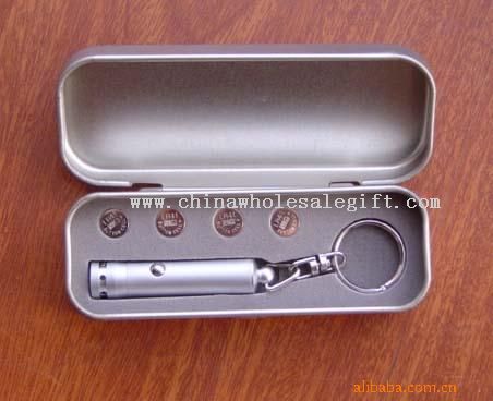 led metal keychain light with gift box
