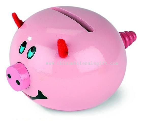 Wooden Pig Money Bank