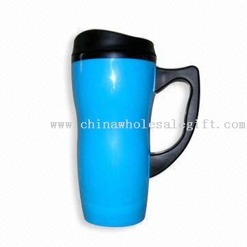 Double-wall Plastic Mug with Capacity of 16-ounce