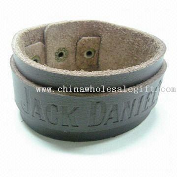 Leather Bracelet with Debossed Logo