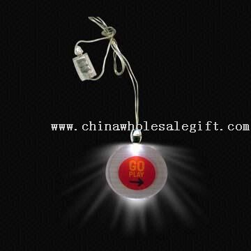 Flashing LED Necklace with 50mm Diameter Round Pendant