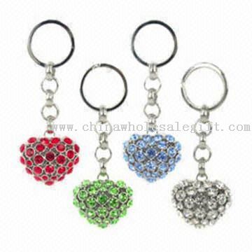 Heart Keychains with Crystal
