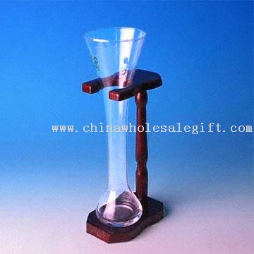 Beer Glass with Wooden Stand, Your Logo on Glass and Stand Available
