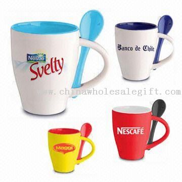 11OZ Promotional Coffee Mugs with Mini Spoons