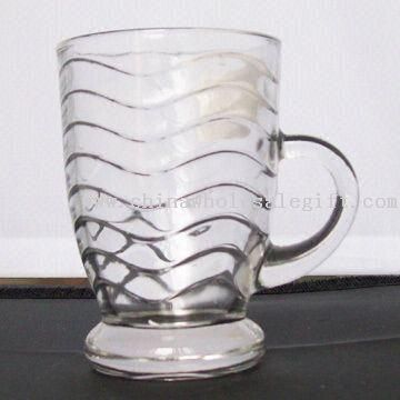 130 ml Capacity Glass Mug with Ripple Pattern