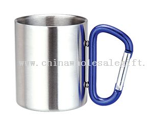 Stainless Steel Coffee Cup with carabiner handle