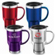 Stainless Steel travel mug with AS translucent plastic outer