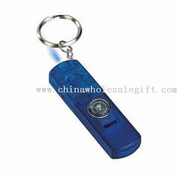 Keyring with Whistle, LED Light and Compass