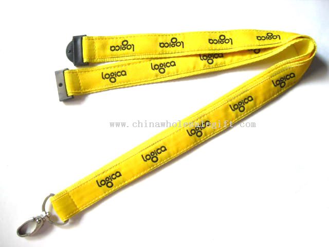 Woven satin lanyard
