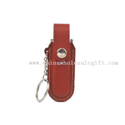 Leather USB Disk with keychain