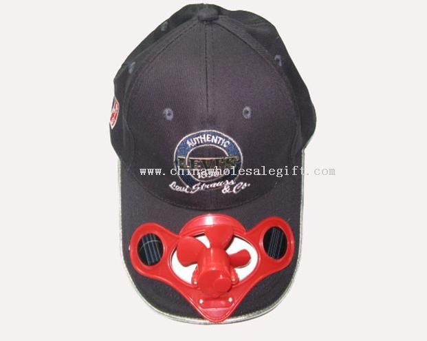 Solar cap with fan