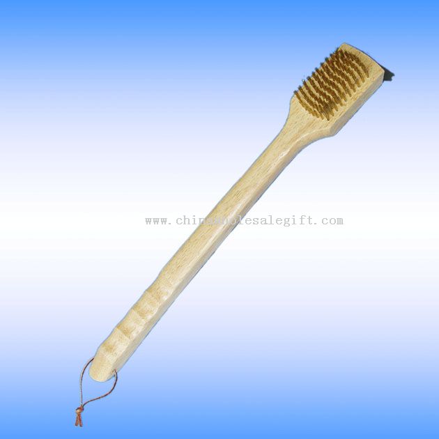 Grill brush with scraper