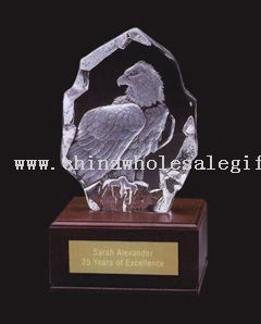Crystal Eagle on Wooden Base