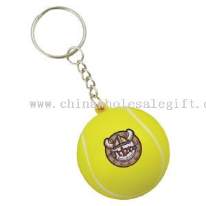 Mini stress tennis ball with key chain