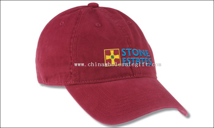 Brushed Washed Cotton Twill Cap - Embroidered