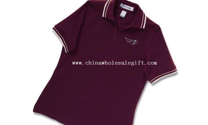 Extreme Pique Polo w/ Textured Stripe Trim - Ladies