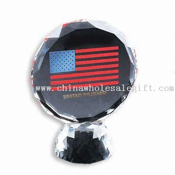 Crystal Award with American Flag