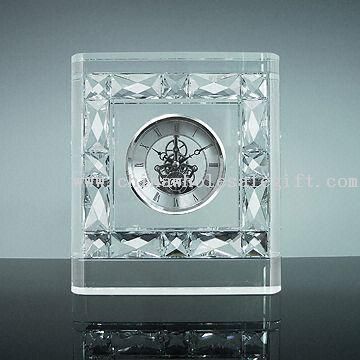 Crystal Clock, Made of Clear K9 Optical Glass