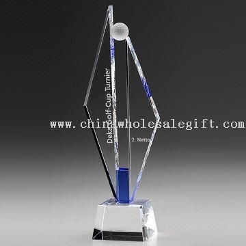 Optical Crystal Award/Crystal Trophy(Golf Awards) with 3D/2D Laser Engraving