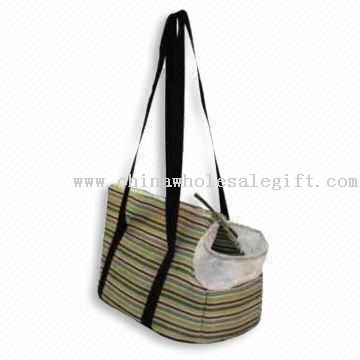 Pet Stripy Dog Bed with Removable Cushion