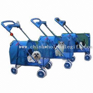 Pet Stroller with Nylon Mesh and Water-resistant Cover