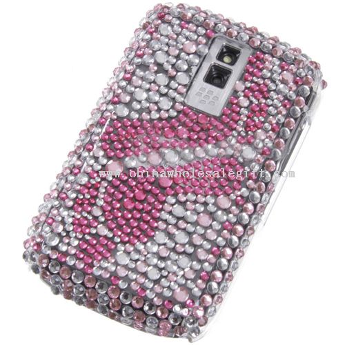 BlackBerry 9000 Footprint Pattern Bling Rhinestone Hard Plastic Back Case Cover