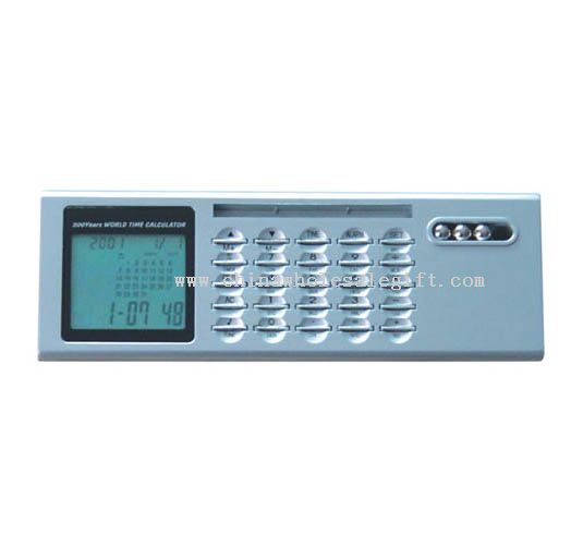 World Time Desktop Calendar Calculator With Pen Holder