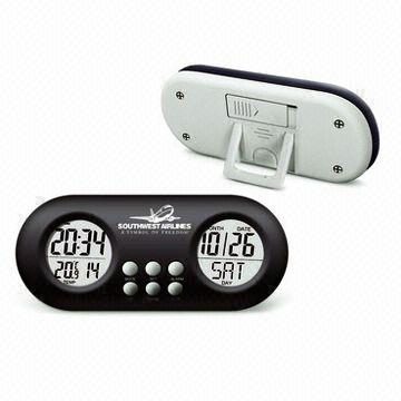 Digital Alarm Desk Clock with Calendar and Transparent LCD Display