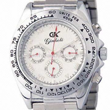 Multifunction Quartz Watch with Alloy Case and Stainless Steel Strap