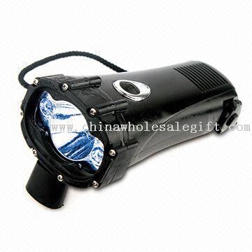 Water-resistant LED Flashlight with Mobile Phone Charger, Suitable for Outdoor Lighting