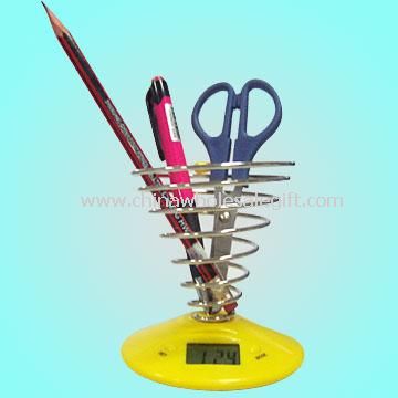 Novelty Screw Pen Holder with Timepiece