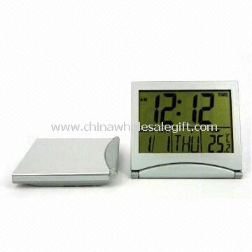 Plastic LCD Travel Alarm Clock with Large Space for Printing
