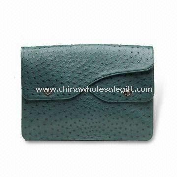 Durable Black Leather Briefcase with Heat-transfer Printing