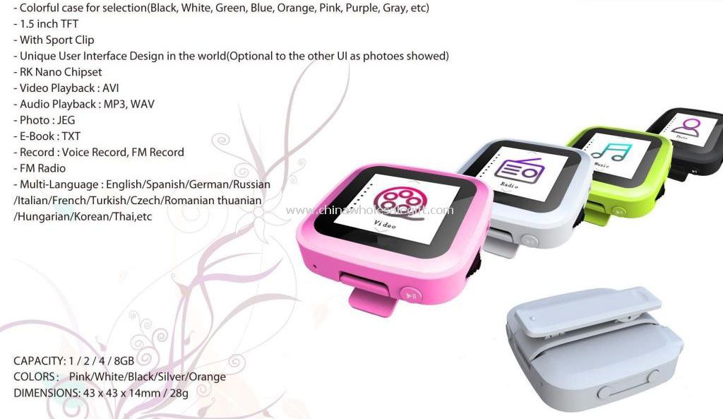 1.5inch Sport Clip MP Player