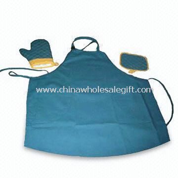 Kitchen Set with One Waist Apron Glove and Pot Holder