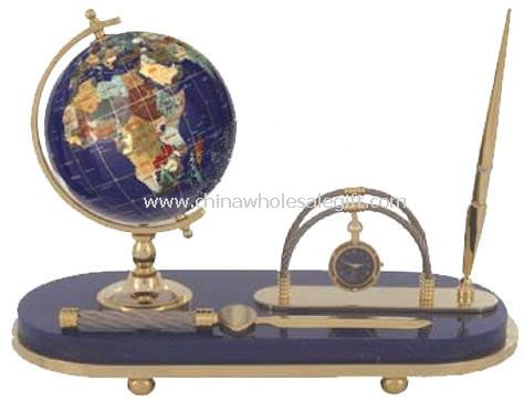 Gemstone Globe Pen Holder
